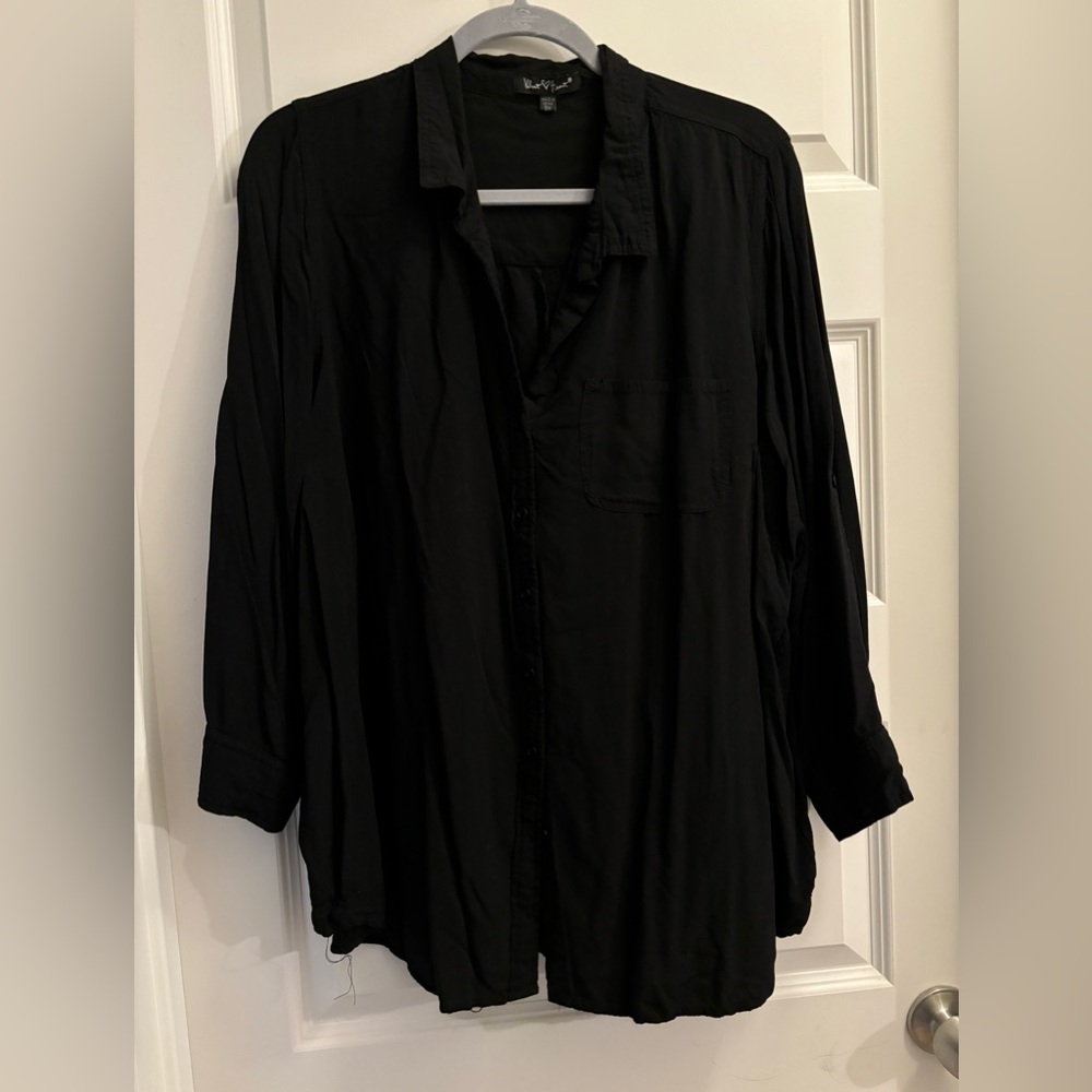 Black soft Oxford button down shirt 3x